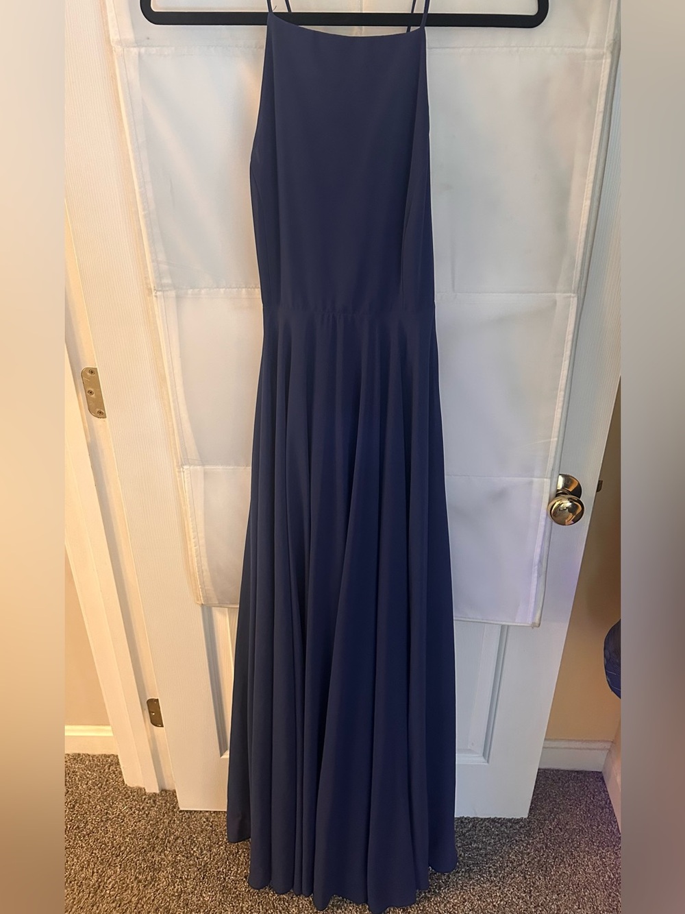 Lulu's Navy Blue High Neck Open Back Maxi Dress